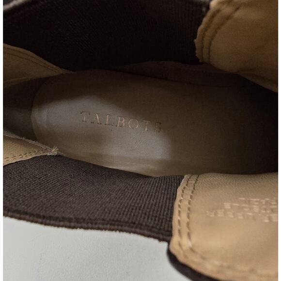 Talbots Leather Ankle Boots Gored Stretch Pull On Round Toe Dark Brown Size 10 M - Picture 9 of 10